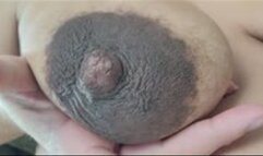Closeups of my pregnant titties and DARK areolas