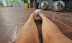 Milah Arches Crossed Legs Goddess in sexy socks