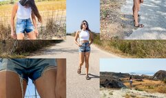 Talia WETTING her jeans and panties on a afternoon walk