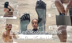 Catsuit exhibitionism with ASMR