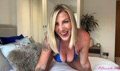 Shiny Blue Bikini Staring Competition