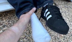 Stranger massages my feet and removes my sneakers and socks