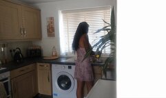 POV kitchen sex with ball gagged Danni and another of her Step-sons friends MOV version