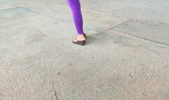 Alicia walking on platform heels and leaving them hanging from her feet (2)