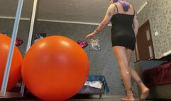 Jump on physioball in room
