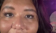 Eye blinking up close