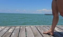 Milah Arches Extreme Crossed Legs Fetish in the beach