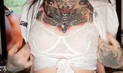 Tattooed uni student pees for professor!