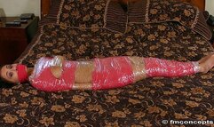 It's Jessica Valentino's First Time Being Wrapped In Plastic And Med Tape!