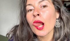 licking you with her wet tongue