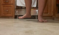 Just some good ol’ dirty feet in the kitchen