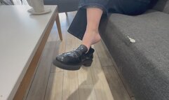 Shoeplay in loafers and bare feet at the supermarket