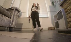 Smoking & Crushing Cigarettes Under My Sneakers (Camera Floor Angle)