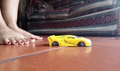 Trampling and crushing sports car with my bare feet (3)