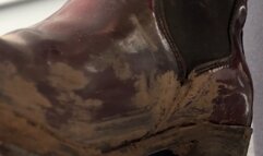 You have to lick my work boots clean, British weather not great, so plenty of mud to lick off for me