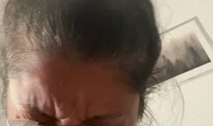 blowing my nose full of snot