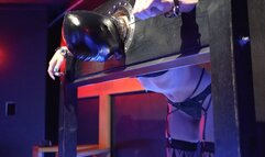 Slave girl visits a playroom where she is spanked and caged