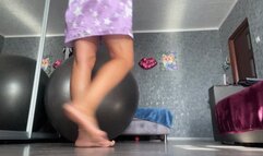 Sexy play with yogaball