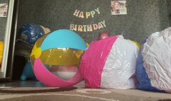deflating beachballs in lingerie
