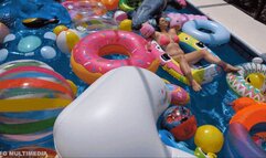 Ami Mercury & Indica Jane: Inflatable Mass Pop in the Pool - MP4 4k