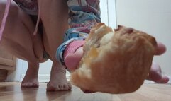 Verbal Humiliation and Feet Smashing Pastry Flat with Feet