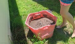 Fifi loses her patent nude heels in a container of sticky deep mud again replay