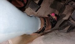 Cranking and revving black high heel sandals