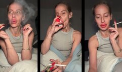 My first cigs in the morning using my asthma inhaler and talking a lot with my raspy voice