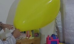 Marianna tries to inflate her square balloon without bursting it