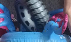 riding on intex swimring