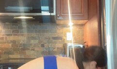 Sexy asian wife in kitchen