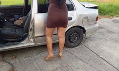 Smoking cigar while hanging from my feet beautiful high heels (3)