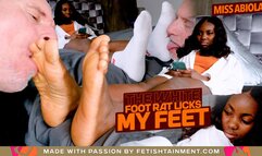 The white foot rat is now licking my feet! (Feet Licking and Sock Licking with Miss Abiola ) - 640p wmv