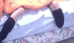 Malefootflava share hot stud's bedroom soles with dark sheer socks getting pull off feet