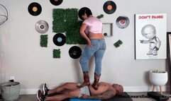 The Never Ending Stomp - Goddess Rapture Decides To Finish Her Trampling Session With Nonstop Stomping Of Her Slave's Body, Face, And Cock - She Stomps Him Out In Her Cowboy Boots, Sweaty Socks, and Bare Foot - UltraHD (WMV)