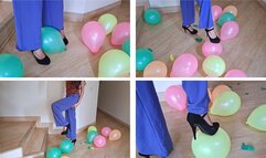 3 - Popping balloons with high heels