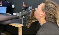 Slave's licking nasty mud from My DrMartens boots