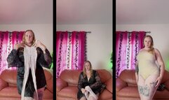 try on white bodystockings 4k