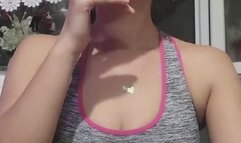 Smoking coughting and belly show