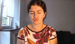 Painting lips and kiss