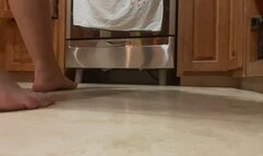 Crusty dirty dry barefoot toe pointing