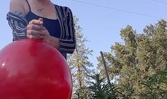 B2P 3ft Red Balloon In Garden