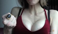 Cum Quickly! For My Cleavage in My Red Velvet Dress - 720p MP4