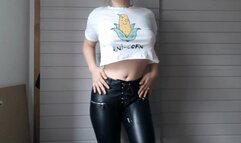 Farts in leather pants --