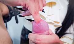 CRUEL SOUNDING & MILKING WITH LONG NAILS