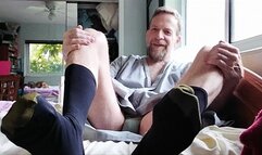 a visit to stepdad in his robe