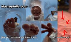 Pov: Macrophilia you win the lottery but I shrink you and transform you