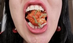 Sexy teen eating Spicy Chicken VORE