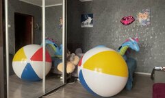 Nacked play on big classic beachball