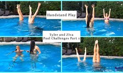 Handstand Play 4k : Tyler Lynn & Ziva Fey Pool Challenges Part 1 of 3